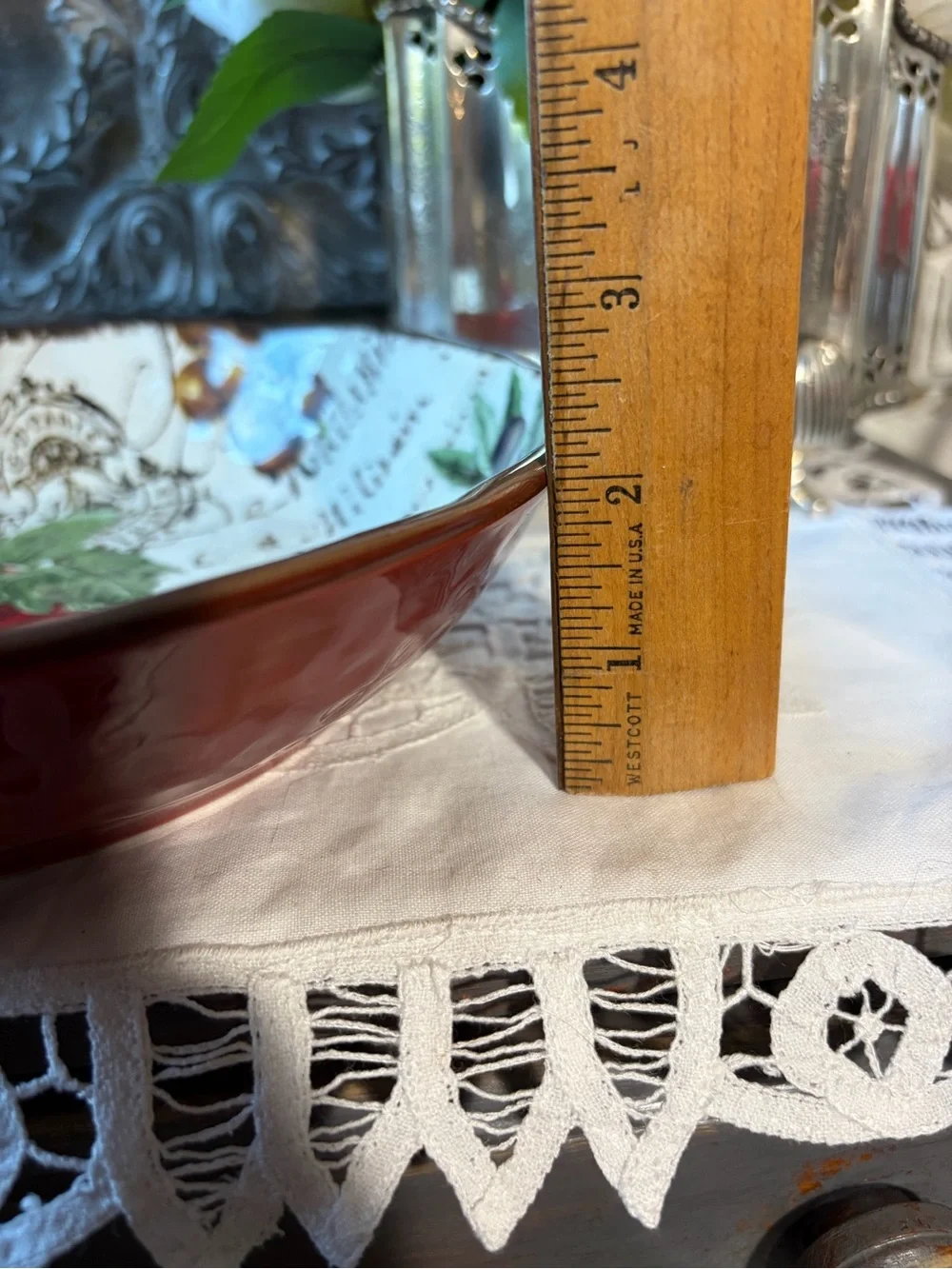 Certified international olive branch tomato ceramic serving bowl